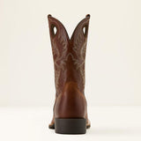 Ariat Sport Rodeo cowboy boots in aged tan elephant print with Western shafts.