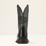 ARIAT MENS CIRCUIT PATRIOT SQUARE TOE WESTERN BOOT HEEL VIEW