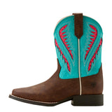 Ariat Kid's Clay & Turquoise Ventek Square Toe Boots