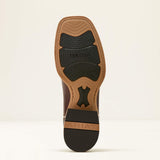 Bottom of Ariat Walker cowboy boot showing durable Western outsole and horseman heel.