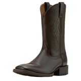 Sport Western Wide Square Toe Cowboy Boot in chocolate brown-front view