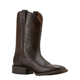 Sport Western Wide Square Toe Cowboy Boot in chocolate brown-medial view