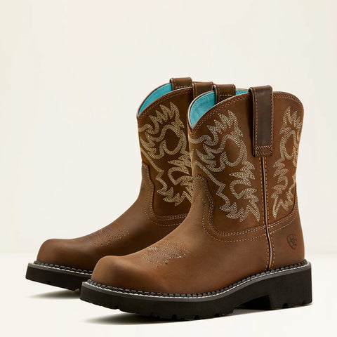 Ariat Ladies Fatbaby Embroidered Sassy Brown Western Boots