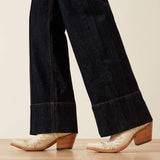 Ultra High Rise Tomboy Western Utility Wide Leg Jean Bottom Hem View