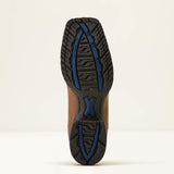 Men's Distressed Brown Hybrid Ranchway Waterproof Wide Square Toe Cowboy Boot sole view