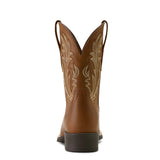 Womens Round Up Filly Wide Square Toe Western Boot Sorrel Crunch Brown heel view