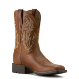 Womens Round Up Filly Wide Square Toe Western Boot Sorrel Crunch Brown medial view