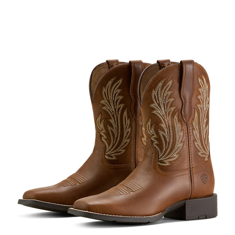 Bottes western Ariat en cuir marron foncé pour femme, pointure 8B Bottes western Ariat en cuir marron foncé pour femme, pointure 8B