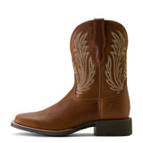 Womens Round Up Filly Wide Square Toe Western Boot Sorrel Crunch Brown side view