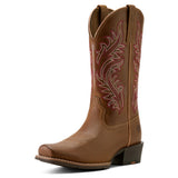 Ariat Ladies Round Up Narrow Cutter Toe Sorrel Crunch Western Boots front view
