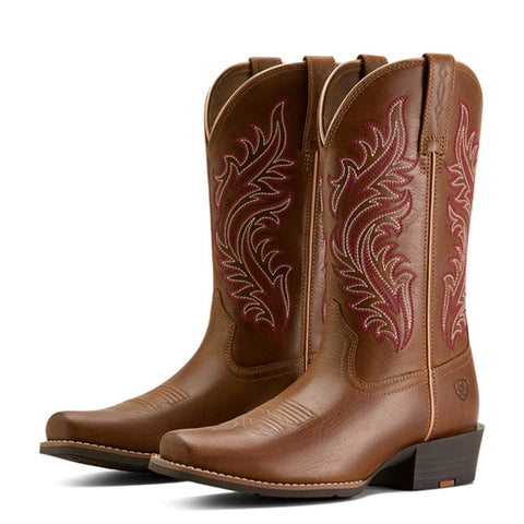 Ariat Ladies Round Up Narrow Cutter Toe Sorrel Crunch Western Boots