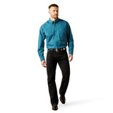 Ariat Men's Tyce Long Sleeve Classic Fit Snap Shirt - Dark Teal full view