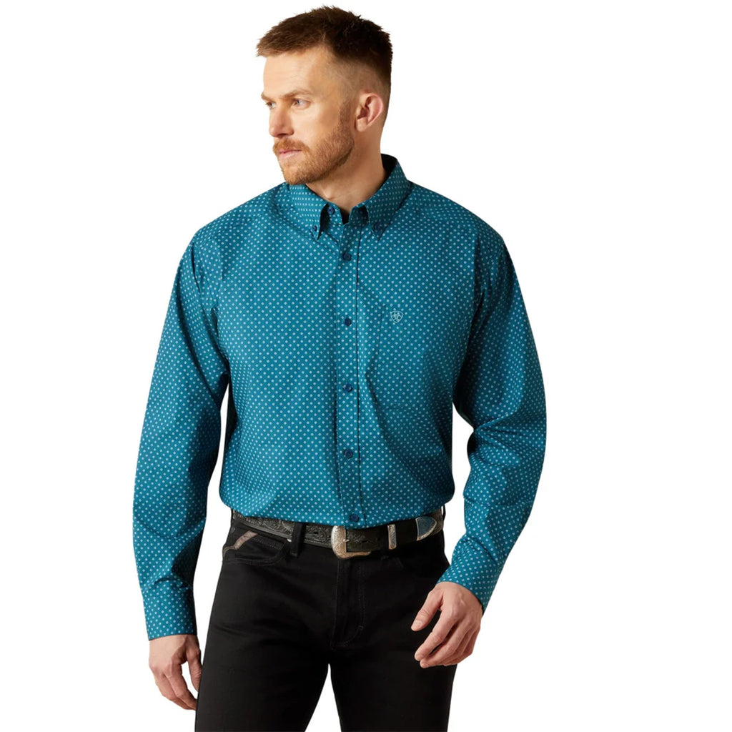 Ariat Men's Tyce Long Sleeve Classic Fit Snap Shirt - Dark Teal