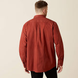Ariat Men's Wren Classic Fit Dark Red Button Up Shirt Back View
