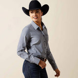 Ariat Women's Kirby Dress Blue Stripe Button Long Sleeve Western Shirt