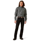 Ariat Men’s Black & White Geo Dot Fitted Western Shirt Full View