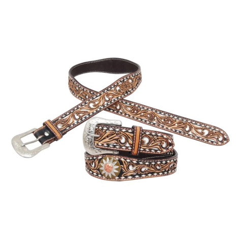 Circle Y Women's White Daisy Belt