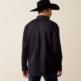 Back side view of the shirt, it features a single pleated yoke. 