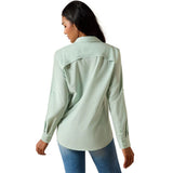 Ariat Women's VentTek Silt Green Button Down Shirt Back View
