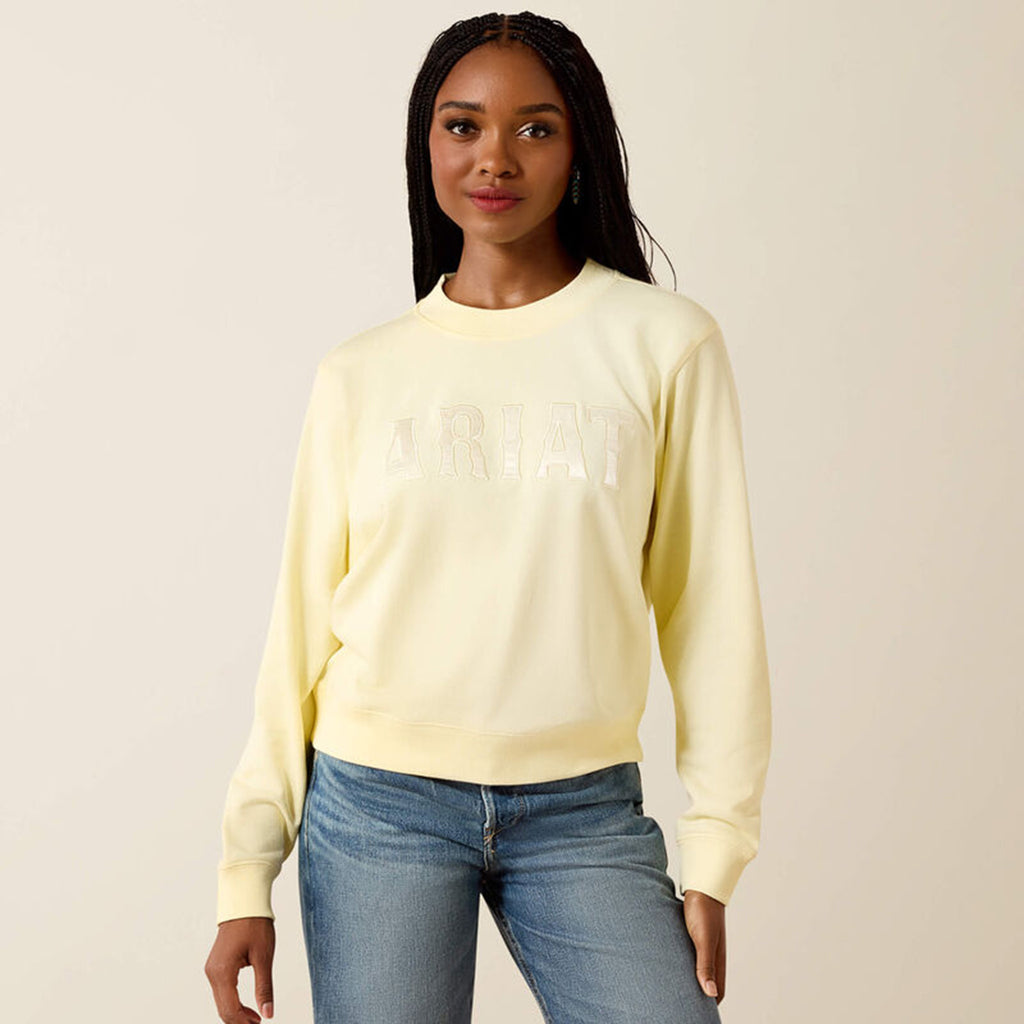 Ariat women's Essential Crew Sweatshirt in a pear sorbet color