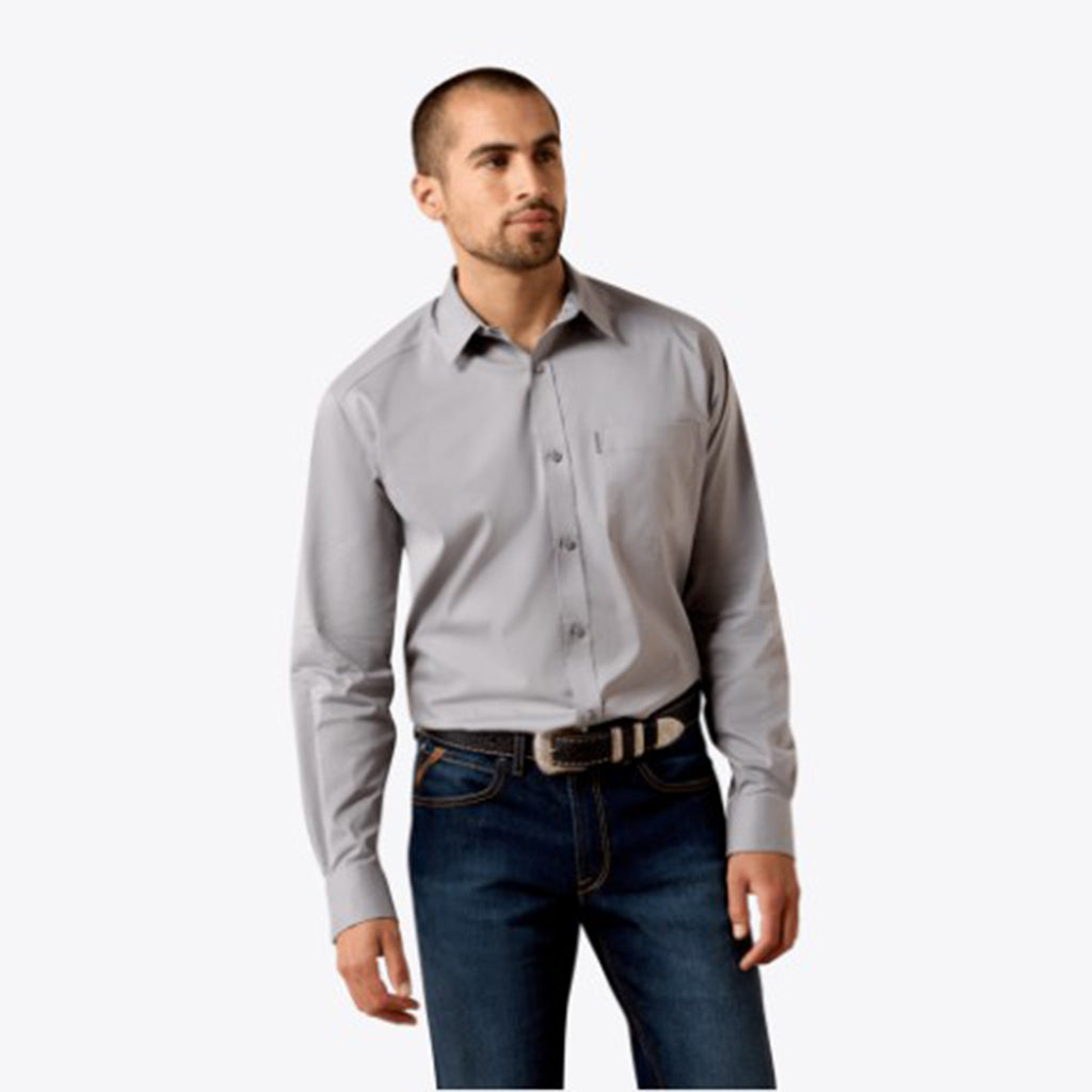 Ariat Men's Solid Grey Button Up
