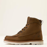 Full side view of Kid's Lift Lacer Moc Toe Boot.