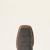 Top side view of the toe on the Men's Iron Grey Country Roads Boots. 
