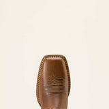 Top side view of the toe on the Canyon Square Toe Boots.
