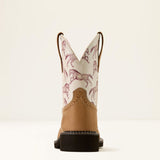 Back side view of Sepia Stampede Fatbaby Boots. 