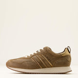 Full side view of single ranch runner shoe. 