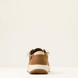 Back side view of Brown Waterproof Buckeye Shoes. 