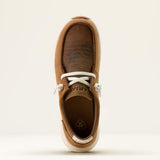 Top side view of Brown Waterproof Buckeye Shoes. 