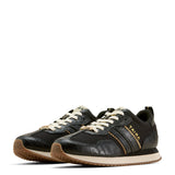 Brown shoe with White Laces and old Accents