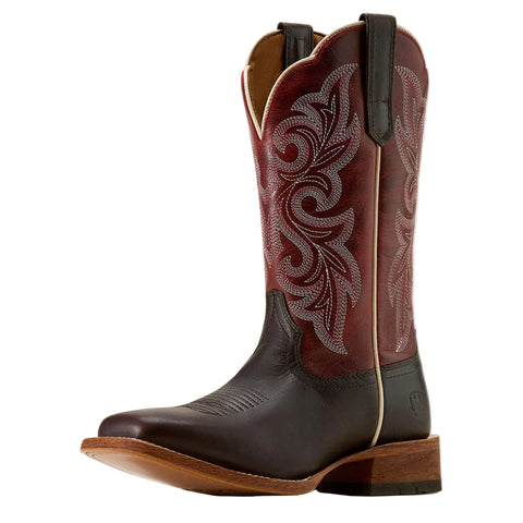 Front and side view of Women's Deep Red County Lane Boots. 