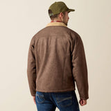 Back view of men’s Ariat Wren Faux Leather Print shirt showing the printed design and overall fit.