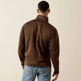 Back side view of Ariat Men's Carafe Caldwell 1/4 Zip Sweater 