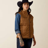 Ariat Women's Grizzly Quilted Vest in Brown Side View
