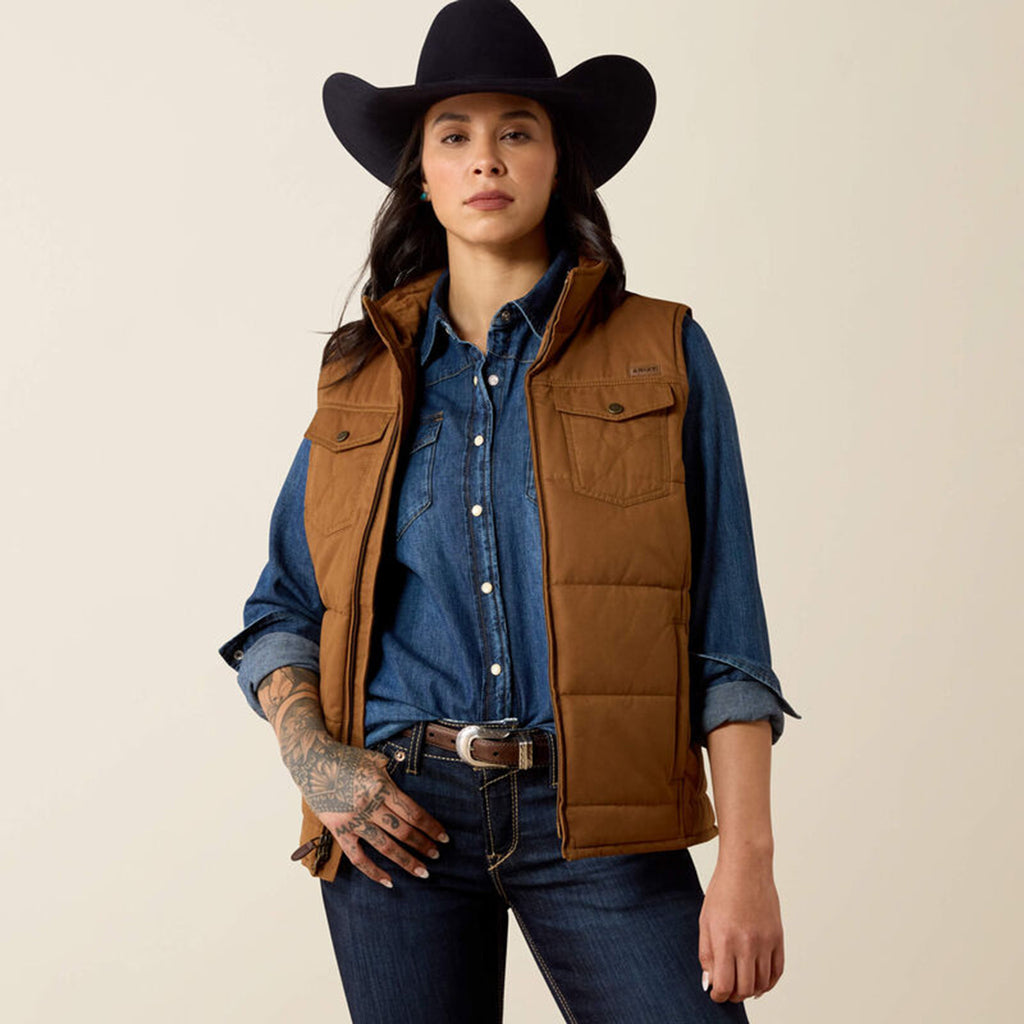 Ariat Women's Grizzly Quilted Vest in Brown