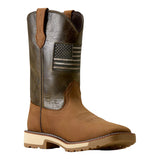 Front and side view of Ariat Men's Activator Patriot Wide Square Toe Work Boots