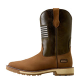 Toe to heel side view of Ariat Men's Activator Patriot Wide Square Toe Work Boots