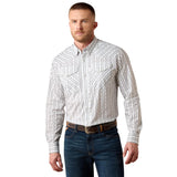 Ariat Men's White Geo Stripe Everything Classic Fit Snap Front Shirt
