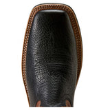 Ariat Mens Highland Toughstock Wide Square Toe Western Boot Black Bison / Desert Honey Toe View