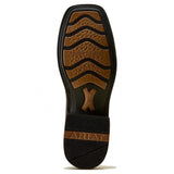 Ariat Mens Highland Toughstock Wide Square Toe Western Boot Black Bison / Desert Honey Sole View
