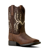 Ariat Youth Driftwood Earth Wide Square Toe Western Boot Medial View