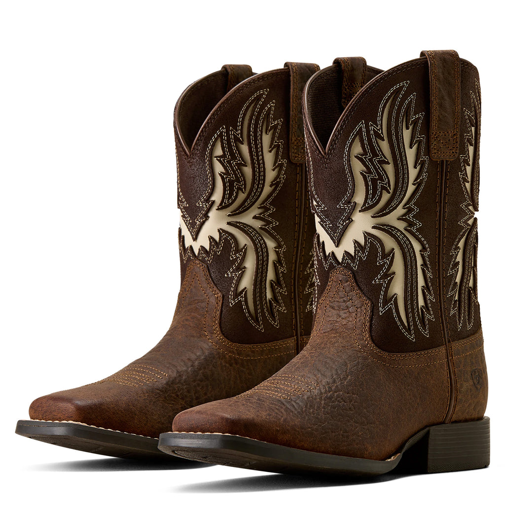 Ariat Youth Driftwood Earth Wide Square Toe Western Boot