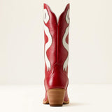 Back side view of Ariat Women's Crimson Red Beaux J Toe Western Boots