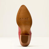 Bottom side of Ariat Women's Crimson Red Beaux J Toe Western Boots