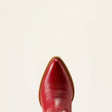Toe on the Ariat Women's Crimson Red Beaux J Toe Western Boots