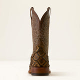 Ariat Men's Riverside Tan Bass Print Western Boot Heel View