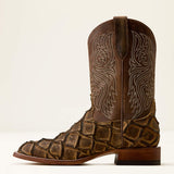 Ariat Men's Riverside Tan Bass Print Western Boot Side View